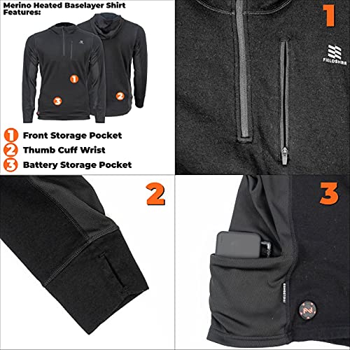 Fieldsheer Mobile Warming Men's Merino Heated Baselayer Shirt 7.4V4