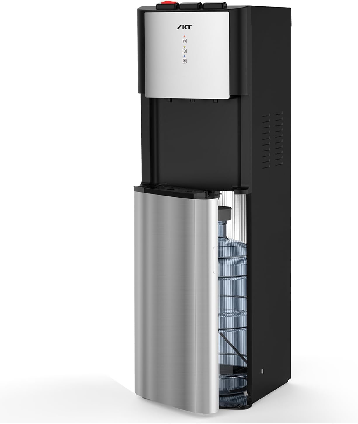 IKT Self-Cleaning Water Cooler Dispenser Bottom Load for 3-5 Gallon Bottle with Child Safety Lock LED Display Stainless Steel