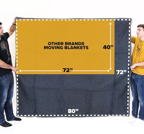 Image of Moving Blankets Heavy Duty Professional Packing Blanket for Moving Environmental Supplies Pack of (4, (72 * 80)-Black)