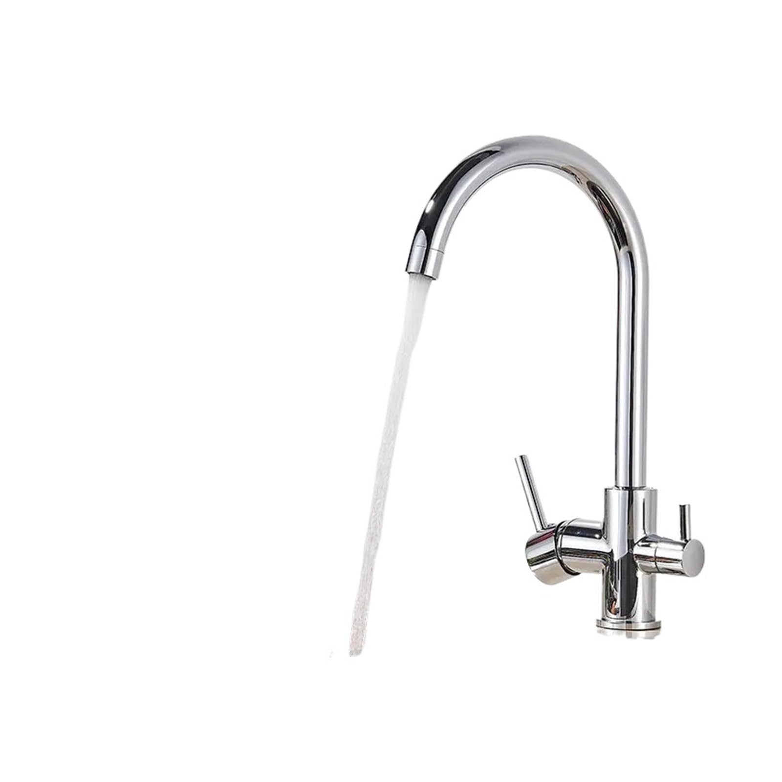 Mitigeur de cuisine chaud et froid à double poignée avec purification d'eau intégrée