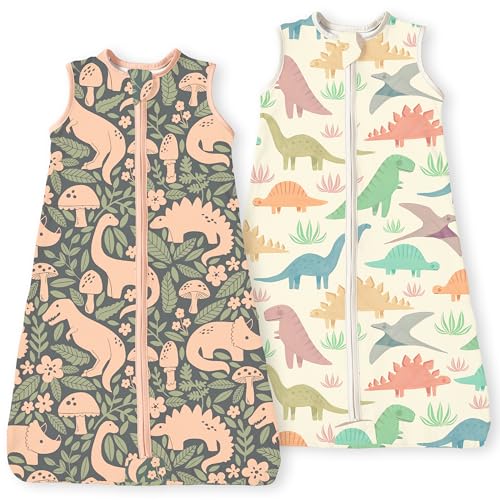 Image of TOTBASIC Baby Sleep Sack 0-6 Months,2-Pack, Summer Sleeping bag with 2-Way Zipper,Soft Wearable Blanket for Babies Girl Boy