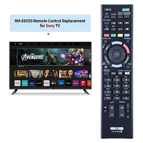TCNOUMT New RM-ED059 Replacement Remote Control for Sony Bravia LED TV Compatible with KDL-32W706B KDL-42W706B KDL-42W805B KDL-42W828B KDL-42W829B KDL-50W805B KDL-50W815B KDL-50W817B KDL-50W829B - Image 2