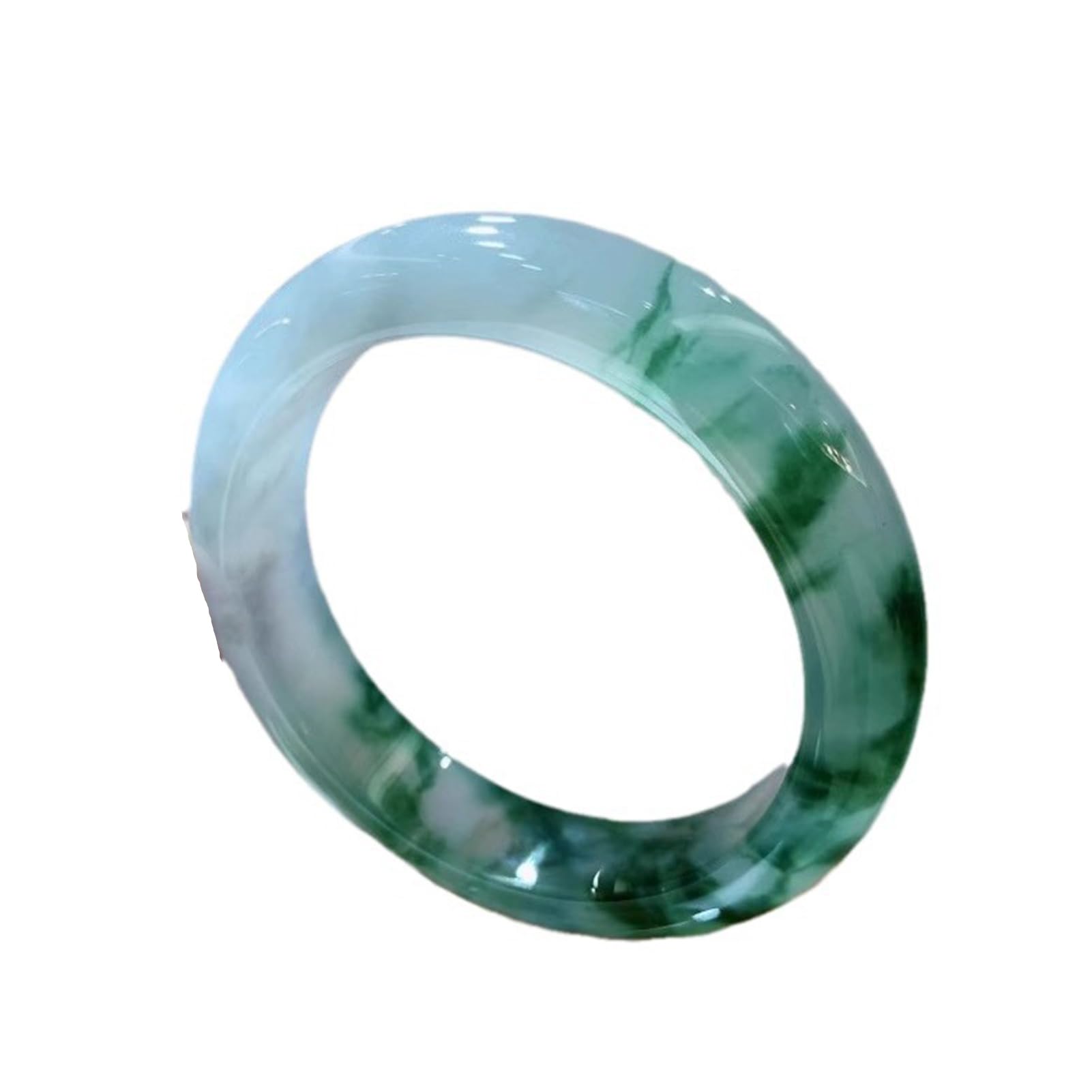 Bracciale rigido in vera giadeite verde per donna, braccialetti con pietre preziose naturali per ragazze, con confezione regalo di gioielli certificato