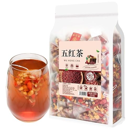 五?茶 ティーバッグ 芳醇な香り 後味に広がる甘み ノンカフェイン ドライフルーツティー 中国茶 句己の実 落花生 赤砂糖 ナツメ 小豆茶 お茶 外装ランダム発送A(1袋×25パック)