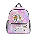 Mochilas Escolares Infantiles, Divertido Unicorn Galaxy Impreso Personalizado Ligero Bolso Preescolar para Niños Niñas Niños Rosa