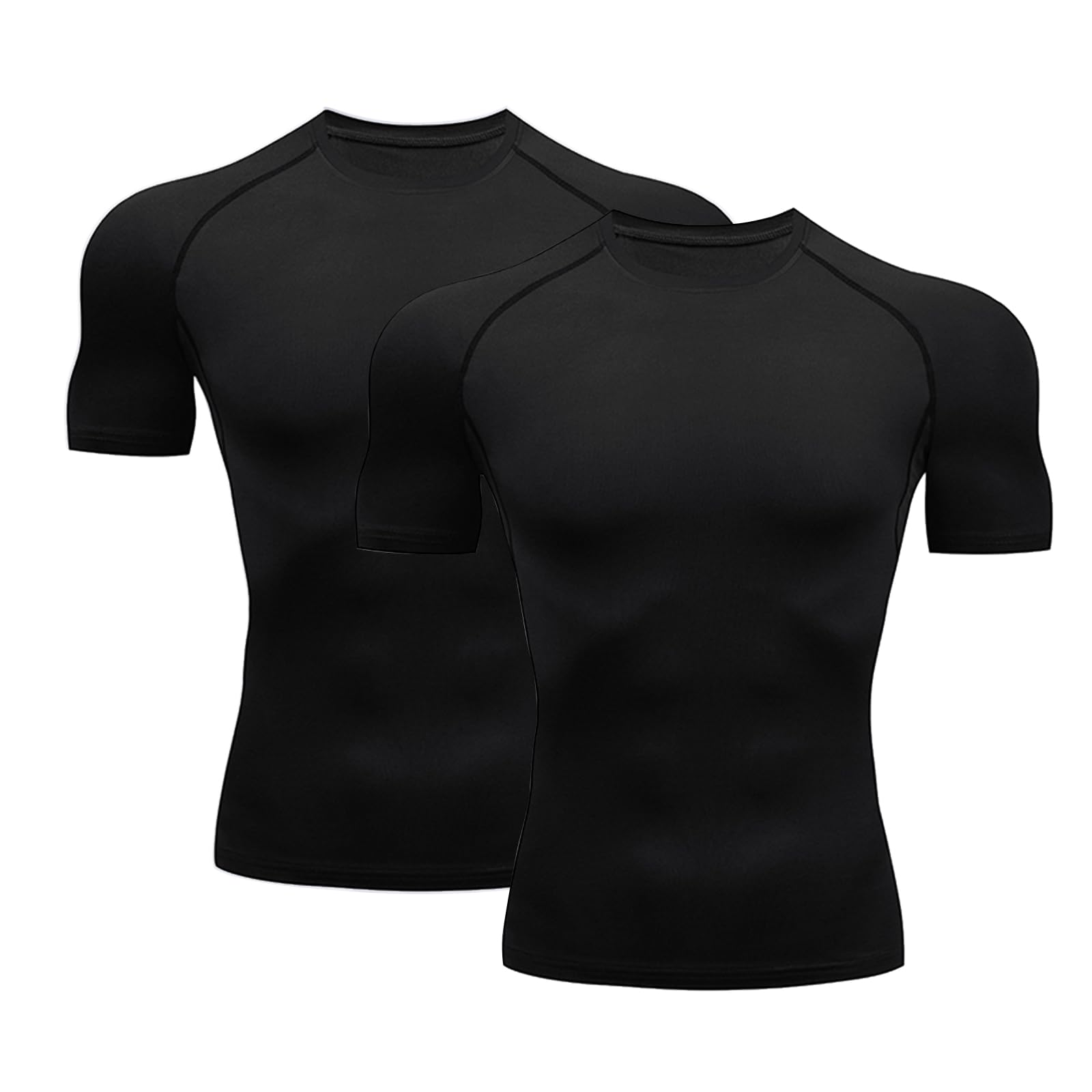 HYCOPROT Compression pour Hommes Haut de Compression à Manches Courtes T-Shirt Baselayer Athlétique Sport à Séchage Rapide Fitness Gym