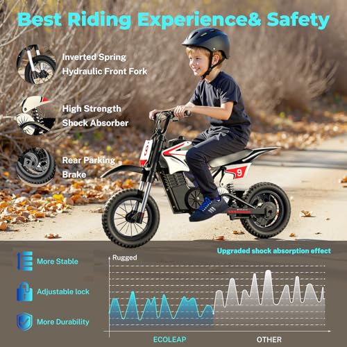 Image of K1 Kids Electric Dirt Bike 36V Motorcycle,16MPH Fast Speed 14 Mile Long-Range,700W Peak 3-Speed Modes Electric Bike for Kids Ages 3-10 (Berry Red)