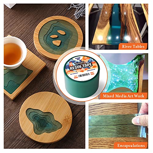 Tssart Resin Tape For Epoxy Resin Molding - Silicone Thermal Adhesive Tape, Oxidation And High Temperature Resistance Easy Peeling, Epoxy Release Tape For River Tables - 3 Inch Wide 108Ft Long #TOP5