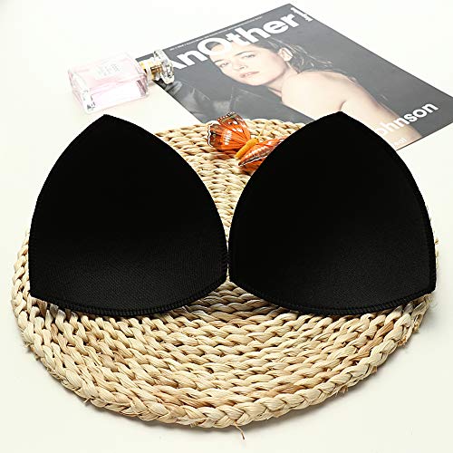 Taohua Garden 5 Pairs Bra Pads Inserts, Removable, Air Cotton, Foam Sponge, Breathable (Black A/B Cup) #TOP6