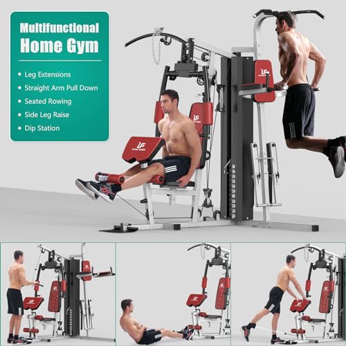 Multifunctional Home Gym Equipment Workout Station with Pulley System, Arm, and Leg Developer for Full Body Training - Image 3