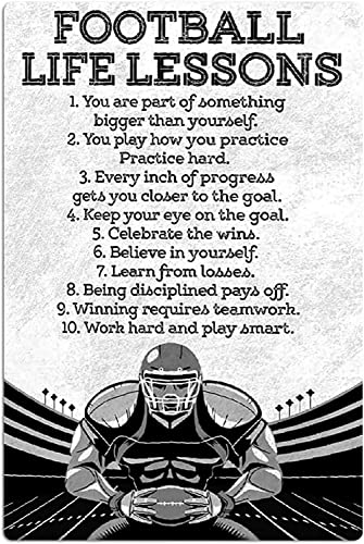 Funny Football Rugby Metal Sign 12x8 Wall Decor