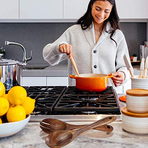 2 Stuks Houten Salade Servers, Houten Lepel Vork, Houten Salade Lepel En Vork Set, Houten Salade Lepel, Natuurlijke Acacia Hout Draagbare Handgemaakte Salade Vork Lepels Voor Salade Maken - Image 8