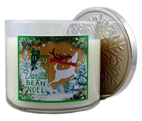 Bath & Body Works Home Vanilla Bean Noel Scented Candle 3 Wick 14.5 Oz Limited Edition Winter Holiday 2015