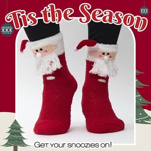 Image of Snoozies Fuzzy Funny Socks for Women, Christmas Sock 1 Pair, Cozy Winter Holiday
