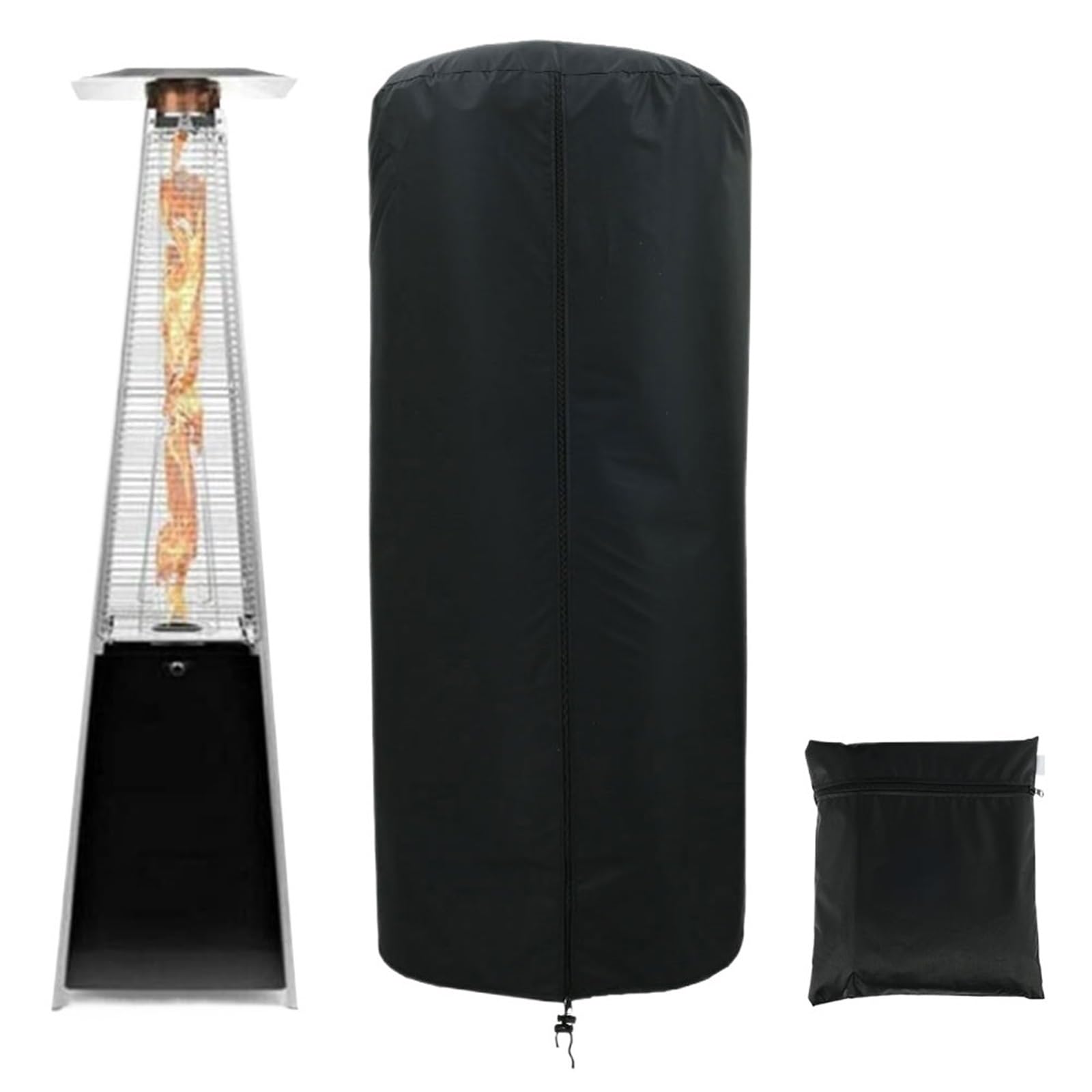 Enxjire Black Outdoor Heater Cover Garden Veranda Patio Heaters Canopy Terrace 210D/420D Oxford Dust Cover Outdoor Heater Waterproof Furniture Protector(420D Oxford Cloth)