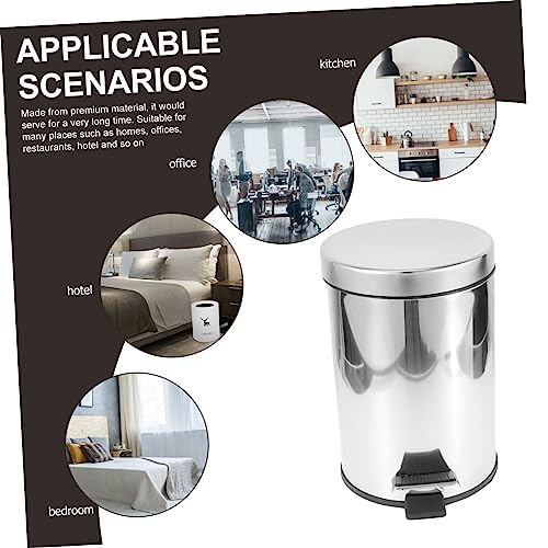Caneca de basura rectangular de acero inoxidable con pedal miniatura 7