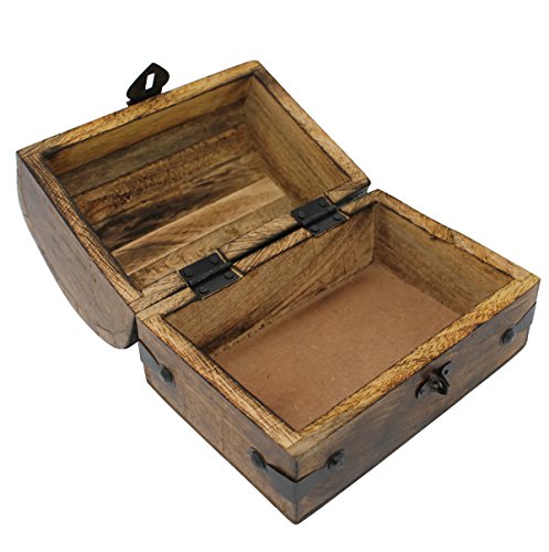 Nautical Cove Treasure Chest Keepsake And Jewelry Box Wood - Treasure Box Medium (6.5 X 4.5 X 4.5) #TOP4