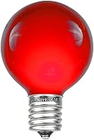 Vista 13 de Novelty Lights Paquete de 5 Bombillas de Repuesto Globo G50 para Patio Exterior, Transparentes, Base Intermedia E17/C9, 7 Vatios