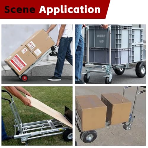 Carretilla plegable 2 en 1 capacidad 1000 lb, ruedas inflables 10 pulg miniatura 7