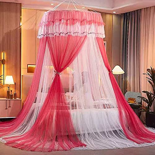 Betthimmel Fliegennetz Weiß Mückennetz Für Reise Und Zuhause, Moskitonetz Bett Insektennetz Betthimmel Für Doppelbett & Einzelbett,Mückennetz Fliegengitter Camping (Color : D1.2 * 2.7m) Cover