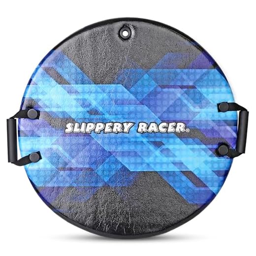 Slippery Racer Downhill Zeus Foam Saucer Snow Sled, Midnight Hologram