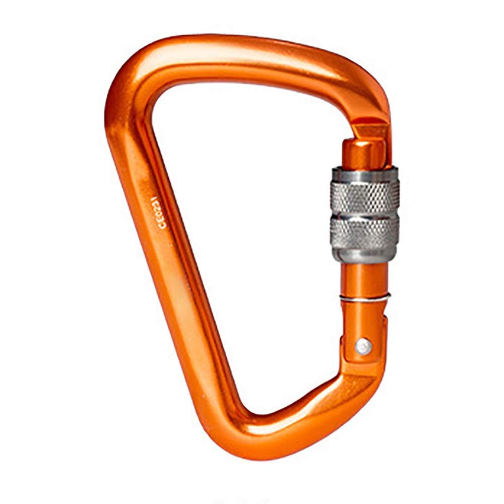 Moschettone Grande, Gancio a Clip 2 Confezioni di Clip a moschettone con Anello a D durevoli per Campeggio all'aperto, Camper, Super Resistente (Arancione, 112x73 mm)