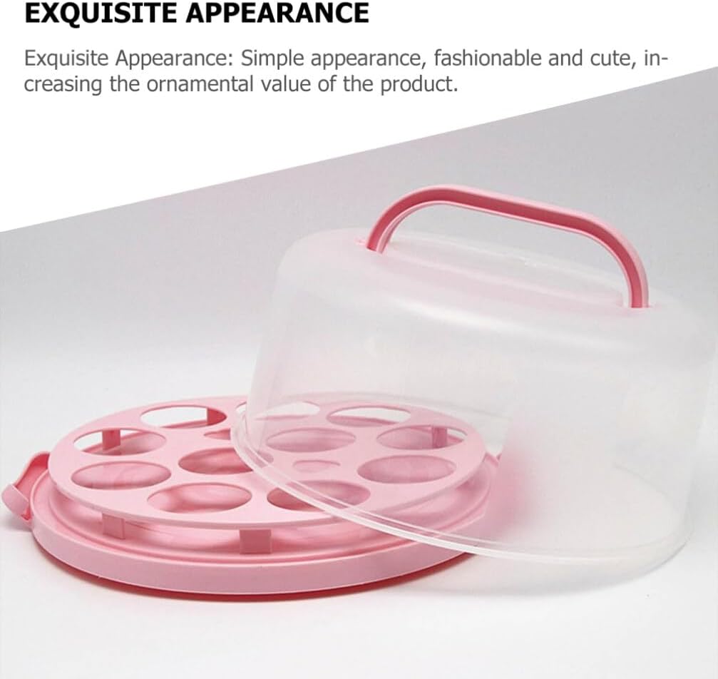 Kichvoe Cake Carrier with Lid and Handle Portable Round Cake Holder for for Parties and Picnics Storage Container for and Transport