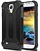 Galaxy S4 Case,Wollony Rugged Hybrid Dual Layer Hard Shell Armor Protective Back Case Shockproof Cover for Galaxy S4 Case - Slim Fit - Heavy Duty - Impact Resistant Bumper(Black)