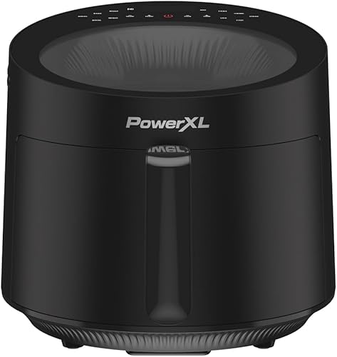 PowerXL LUMINEX Freidora ligera, freidora digital de aire radiante de 5.3 cuartos de galón, calienta a 400 F en 2.4 segundos, apagado automático, 12