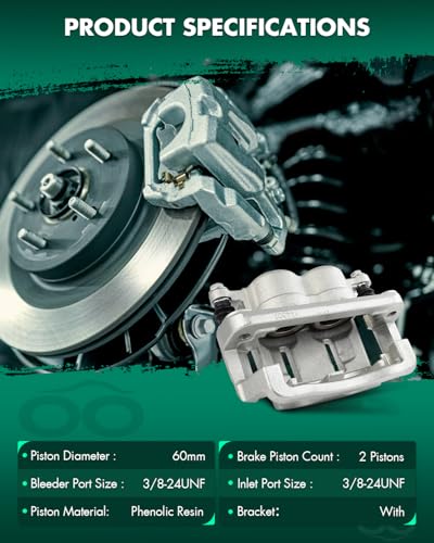 Image of SCITOO 18B4997 Front Left Disc Brake Caliper Assembly w /Bracket for Ford for F-350 Super Duty 2005-2010,for Ford for F-450 Super Duty 2011