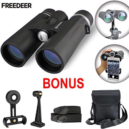 8x42 Binoculars for Adults, Compact HD Professional Telescope, BAK4 Prism & FMC Lens with Phone Adapter & Tripod Adaptor Binocular for Bird Watching, Travelling, Stargazing, Hunting, Concert, Sports
