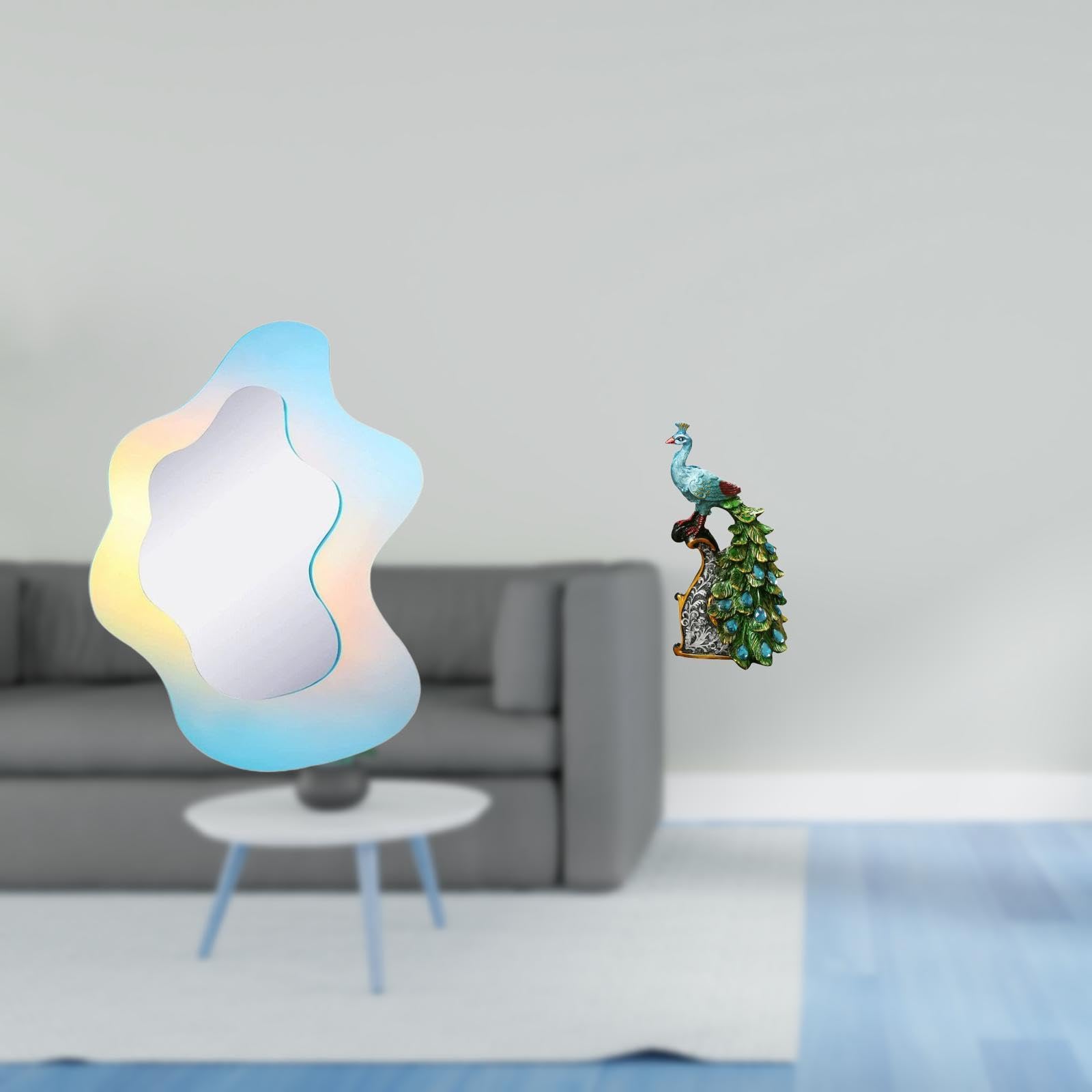 Enakshi® Elegant Wavy Peacock Acrylic Mirror Sculpture for Modern Bathroom and Bedroom Wall Decor Tabletop Ornament Home Decoration|Home & Garden | Home Decor | Mirrors-image-24