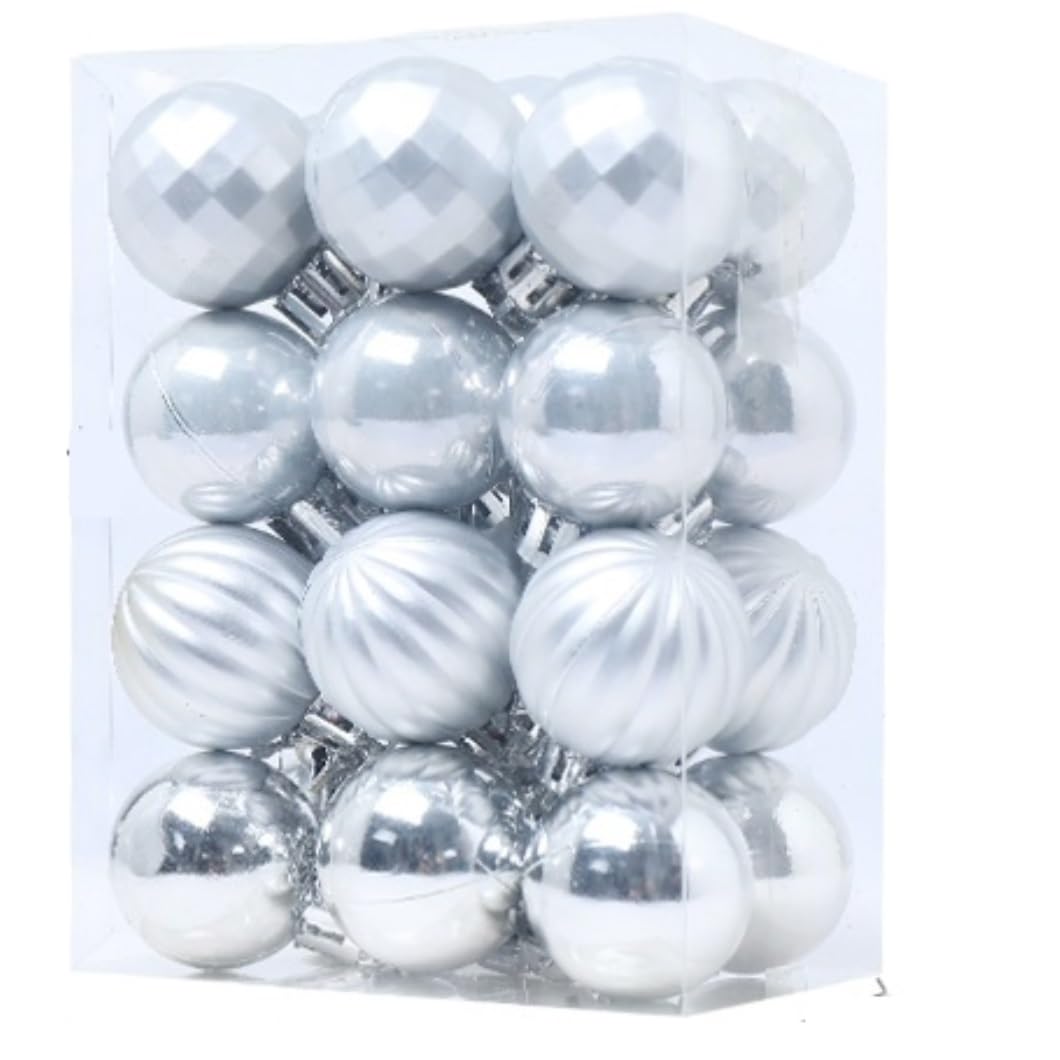 Weihnachtskugel-Dekorationsset, Weihnachtskugel-Ornamente, 24-teilig, Weihnachtsschmuck, Kugeln, bruchsicher, Weihnachtsbaumschmuck für Zuhause, Weihnachtsfeier, Weihnachtskugeln (Farbe: 24 Stück, G