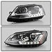 ACANII - For Halogen Model 2011-2018 VW Jetta Sedan LED U-Shape DRL Projector Black Headlights Driver + Passenger Side