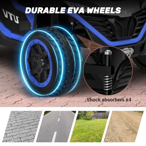 Image of ANPABO 24V Ride On Toys 2 Seater, 4x75W, w /Remote Control, Blue