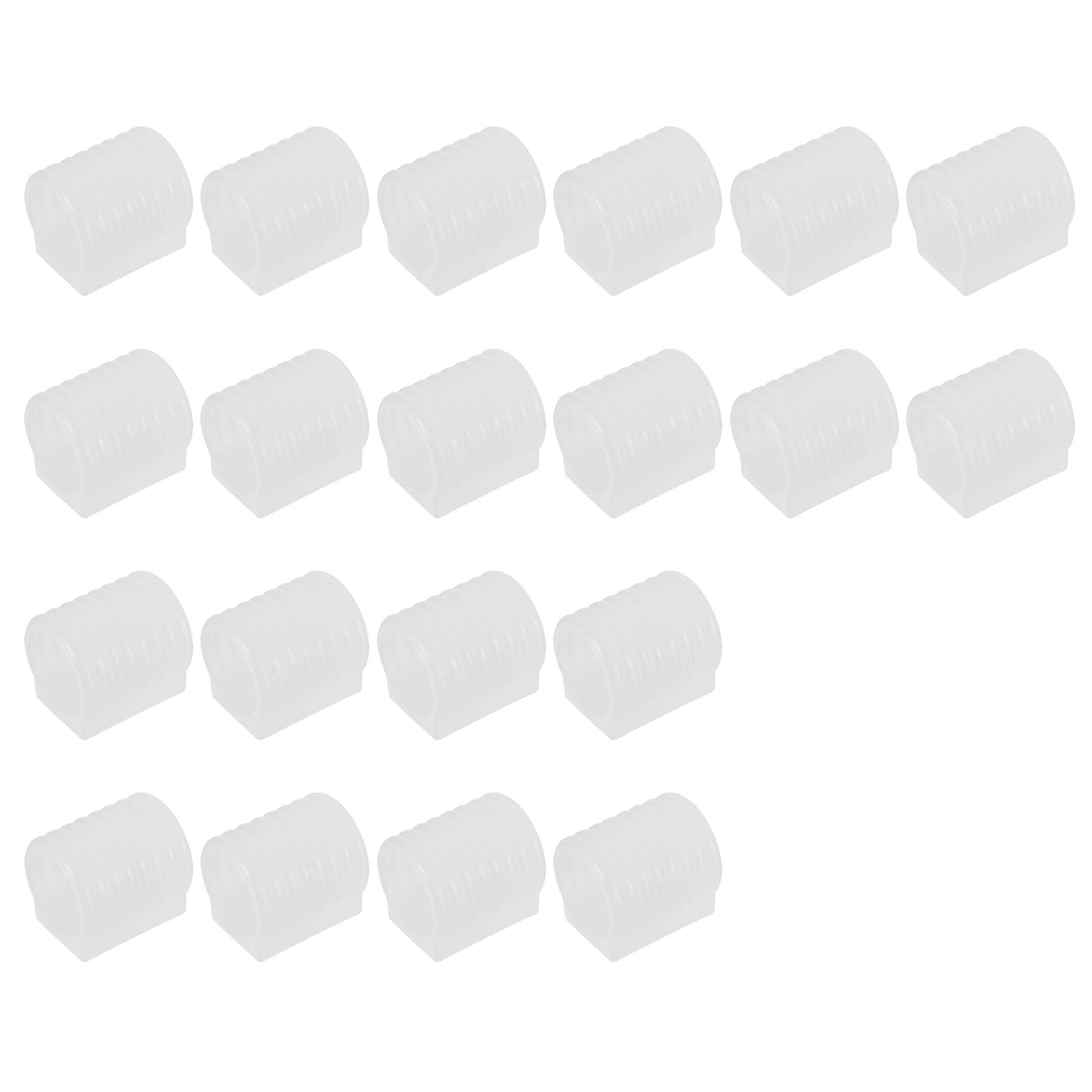 Housses en U pour pieds de chaise de 22-25 mm - Lot de 24 capuchons rectangulaires blancs