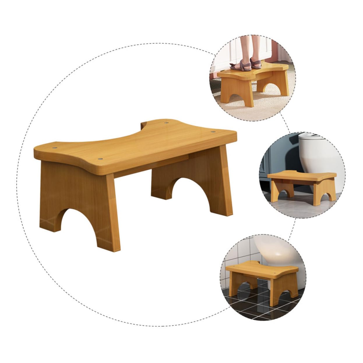 Toilettensitz Trittschemel mit Starker Tragfähigkeit und Platzsparendem Design Stabiler Fußhocker fürs Badezimmer für Kinder und Ganze Familie