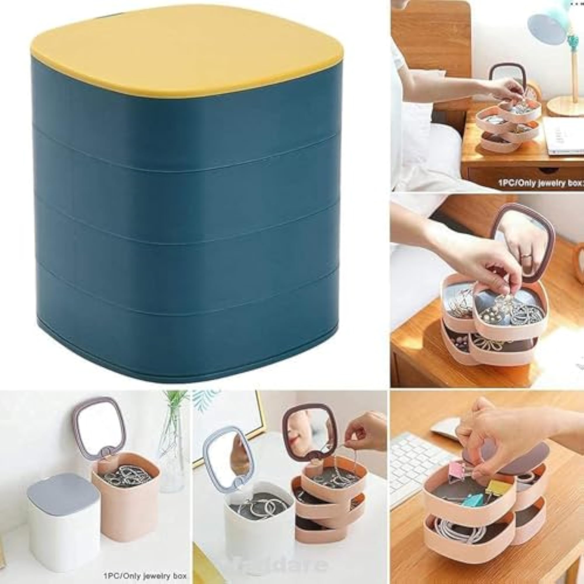 4 Layer Rotating Jewellery Box for Organizing Accessories
