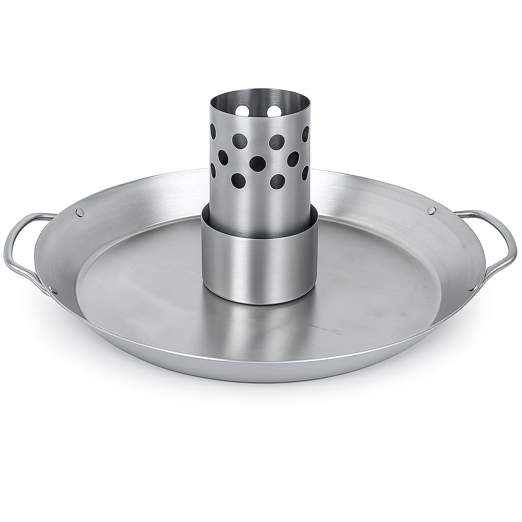 Hähnchenbräter für Backofen & Grill aus Edelstahl, Hähnchenhalter für Ofen, Bierdose Hähnchengriller, Geflügelbräter, Hähnchen Halter mit Abtropfschale, Vertikal Huhn Halterung