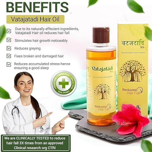 Image of Banyan Root Hair Oil | Vatajatadi Herbal Blend for Thick, Strong & Healthy Hair Growth | Trusted Ayurvedic Care for 45 Years | 200ml (Pack of 2)