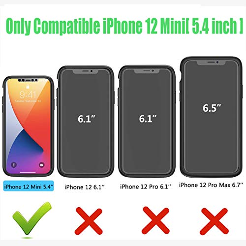 Battery Case Iphone 12 Mini, 6500Mah Slim Portable Rechargeable Protective Battery Pack Cover Power Bank Charging Case Compatible With Iphone 12 Mini (5.4 Inch) Extended Battery Charger Case (Black) #TOP1