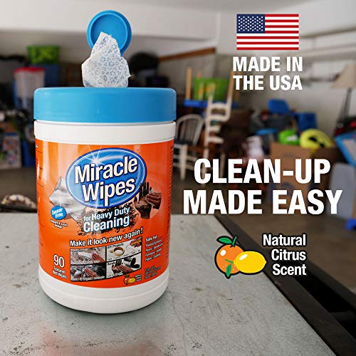 MiracleWipes for Heavy Duty Cleaning (90 Count) - All Purpose Cleaner, Kitchens, Bathrooms, Countertops, Hands, Indoors, Outdoors - Removes Grease, Grime, Crayon, Dirt & More - Thumbnail 4