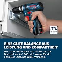 Bosch Professional 12V System Akku Bohrschrauber GSR 12V-15 (inkl. 2x2.0 Akku, Ladegerät, 39tlg.-Zubehör-Set, Werkzeugtasche) - Amazon Exclusive – Ansicht 5