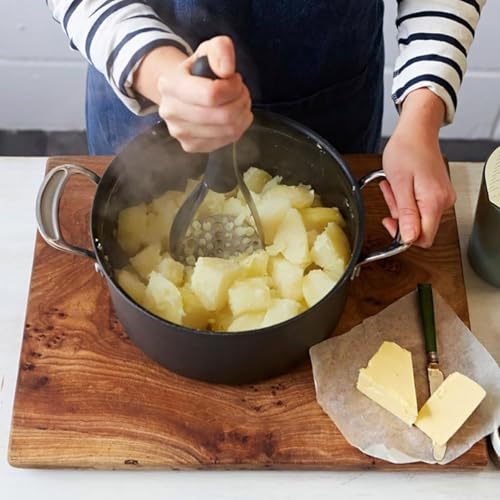 Image of Masher Vegetable Masher Potato Press Stainless Steel Potato Stamper with Long Handle for Dishwasher Safe, Mashed Potatoes, Vegetables & Fruits