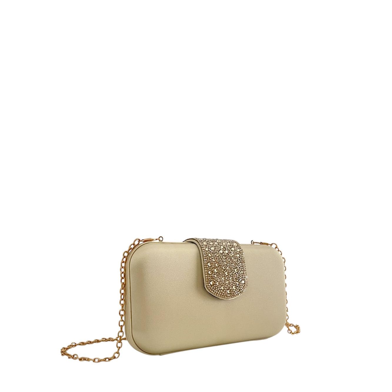 MODELISA - Bolso Clutch De Mano Fiesta Elegante Brillo Cadena De Hombro Boda Evento Ceremonia Para Mujer