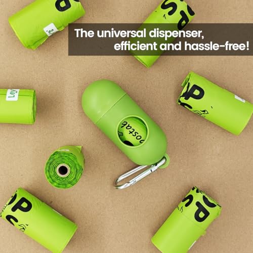 Image of Ley's Compostable Dog Poop Bags, Plant-Based Biodegradable Doggie Waste Bags with Easy Tie Handles, Unscented, Vegetable-Based, Dog Bags Refill Rolls with Dispenser and Leash Clip