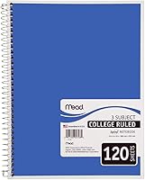 Vista 5 de Mead Cuaderno de espiral, 3 materias, papel rayado universitario, 120 hojas, 10-1/2 x 8 pulgadas, rojo (72231)