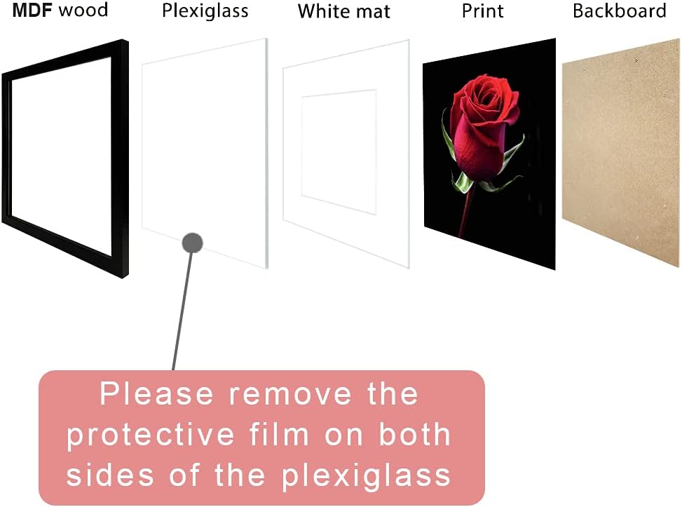 KZZLOL A2 Frame Black with A white Mat, 59.4x42cm, Home Decor Wall Gallery Poster Picture Photo Frames-1PCS