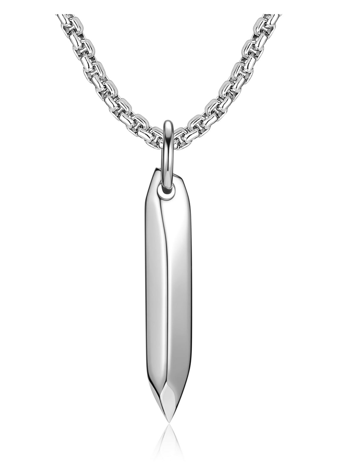 Jovivi Collana a croce da uomo in acciaio inox con ciondolo a forma di croce con zircone, ciondolo a forma di croce con catenina da 24, 29*43 mm, Acciaio inossidabile, Zirconia