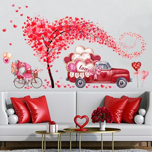 Adhesivos de pared corazones árbol para San Valentín x2 hojas miniatura 5